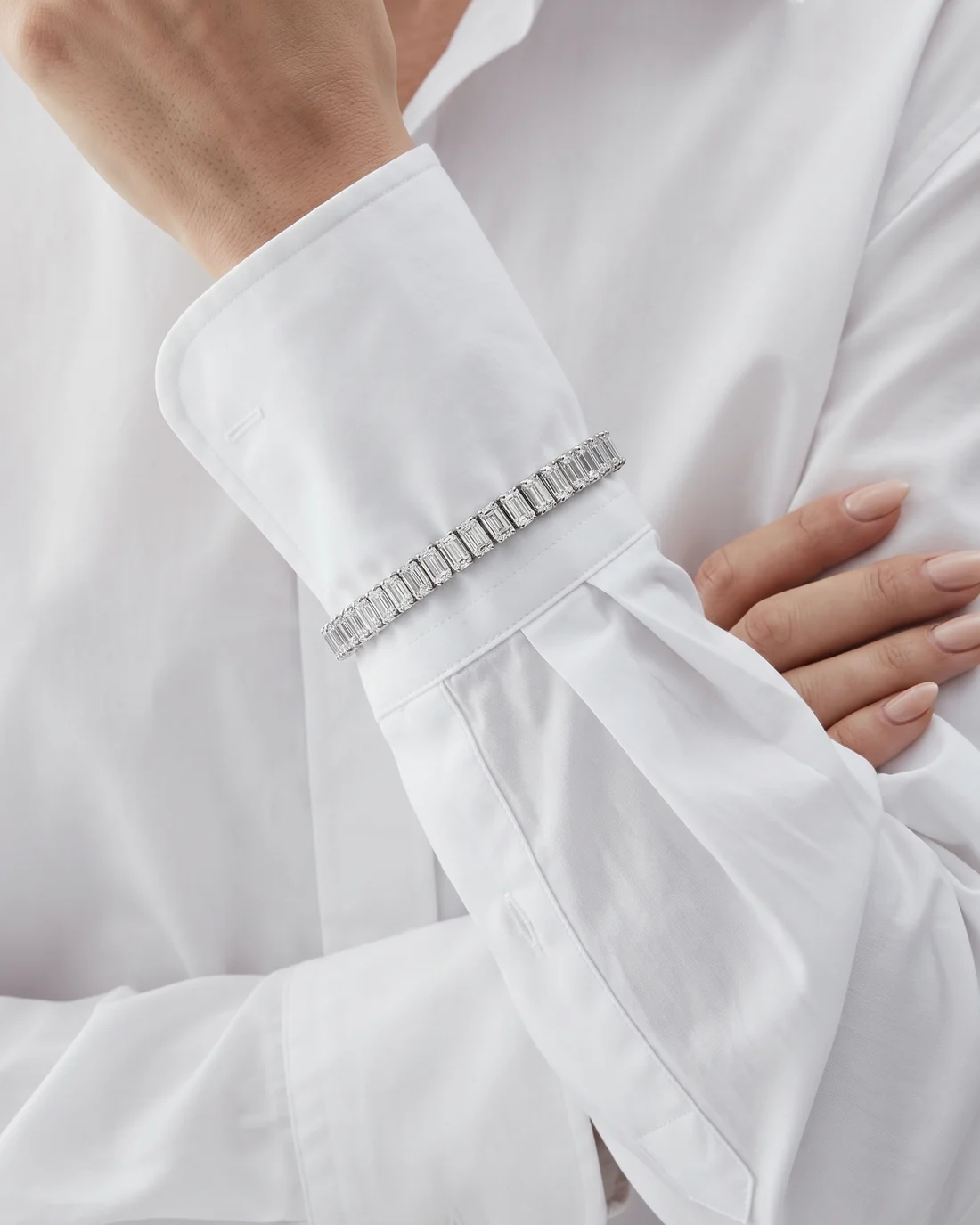 ORTIGAS Emerald Cut Line bracelet, worn on the wrist