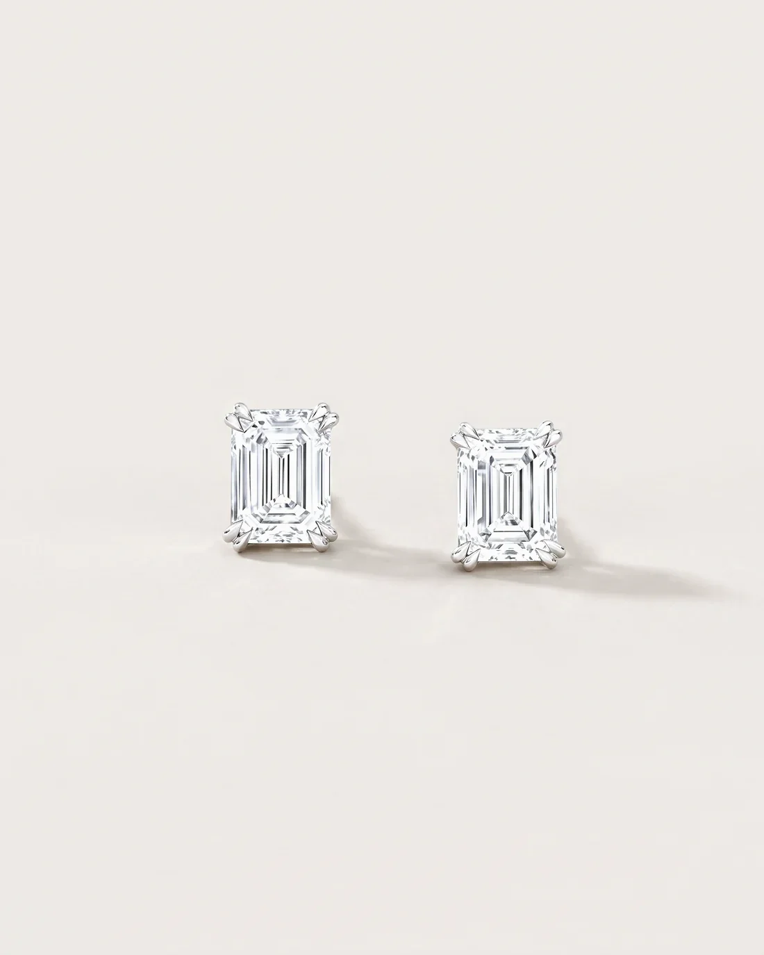 ORTIGAS Emerald Cut Studs earrings, front view