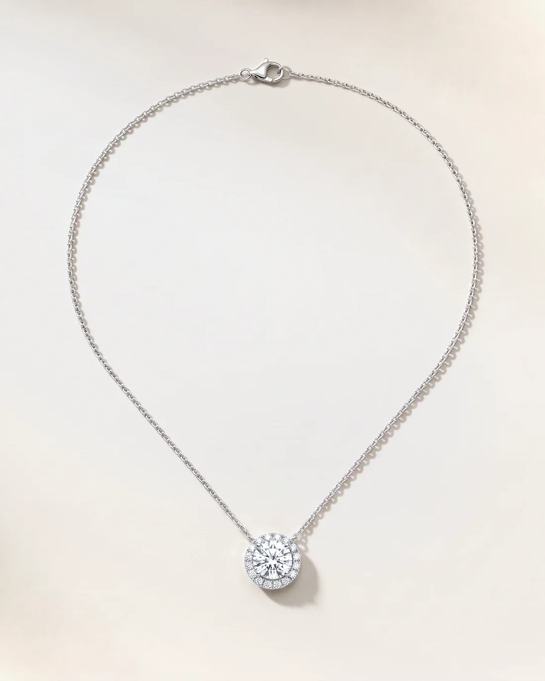 ORTIGAS Round Halo Pendant necklace, front view