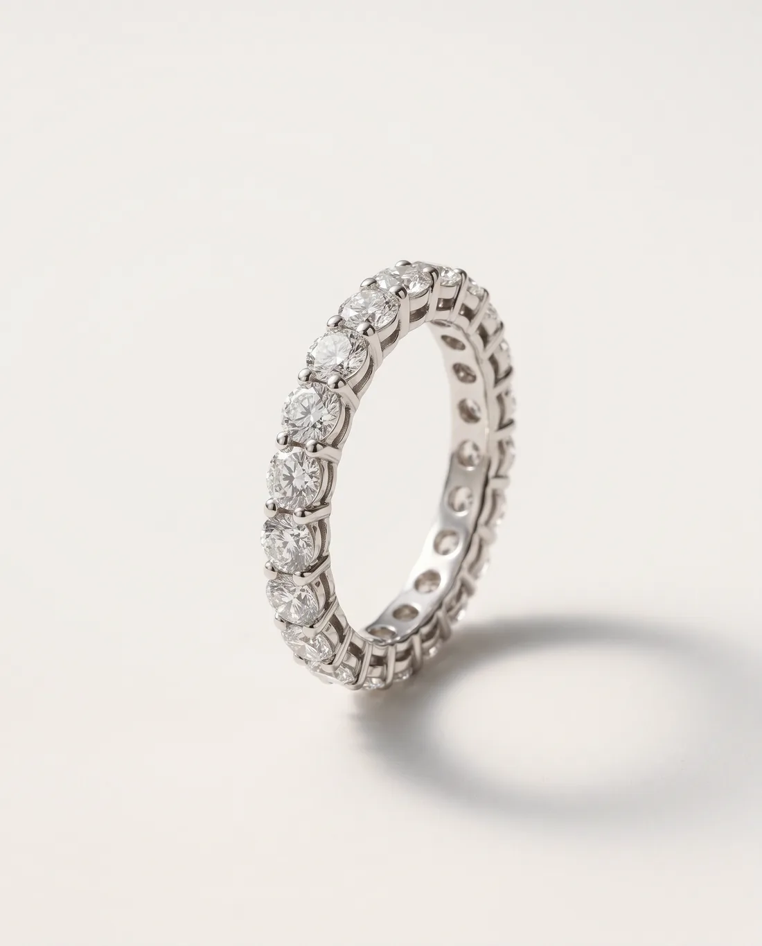 ORTIGAS Diamond eternity band, three-quarter view