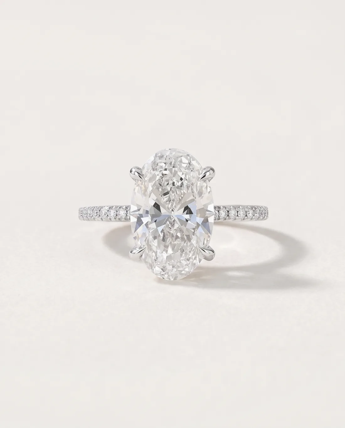 ORTIGAS Oval Solitaire ring, front view