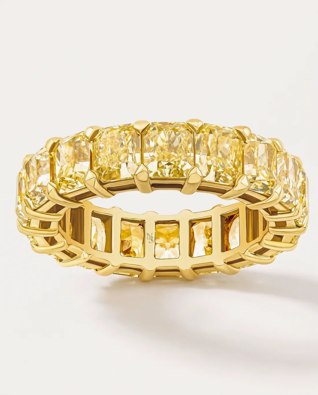 ORTIGAS Yellow Radiant Eternity ring, front view