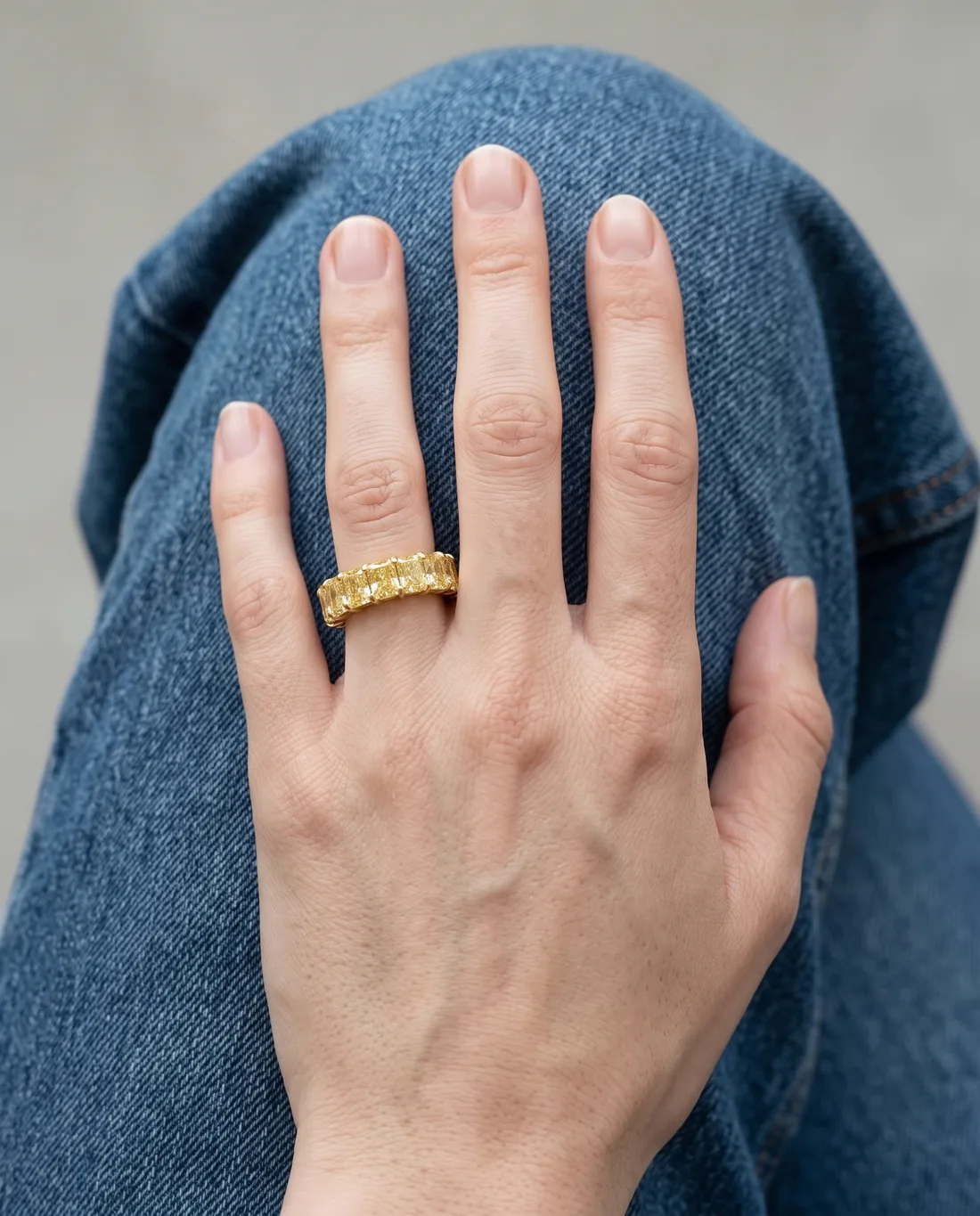ORTIGAS Yellow Radiant Eternity ring, worn on the hand
